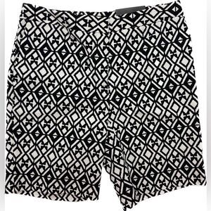Mario Serrani Italy Shorts SZ 4 Black White Tummy Control Geometric Pattern New